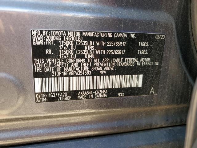 2T3P1RFV8PW354583 - 2023 TOYOTA RAV4 XLE CHARCOAL photo 13