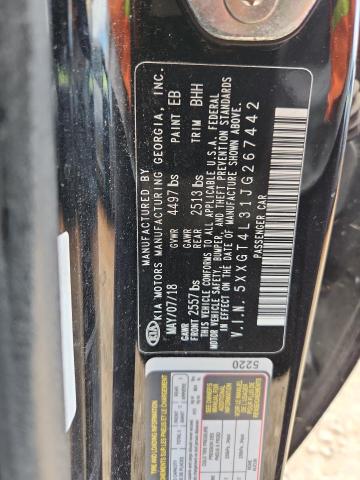 5XXGT4L31JG267442 - 2018 KIA OPTIMA LX შავი ფოტო 12