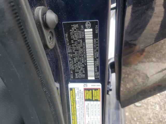 4T1G11AK2NU626484 - 2022 TOYOTA CAMRY SE BLUE photo 13