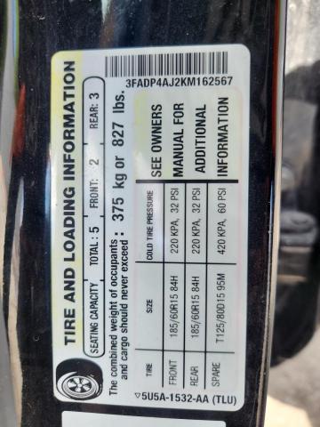 3FADP4AJ2KM162567 - 2019 FORD FIESTA S 黑色 照片 12