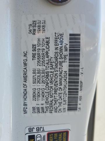 5J8TC2H75KL042524 - 2019 ACURA RDX ADVANCE WHITE photo 13