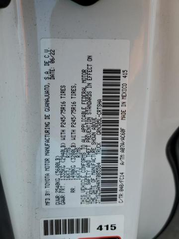 3TYSZ5AN4NT085584 - 2022 TOYOTA TACOMA ACCESS CAB თეთრი ფოტო 13