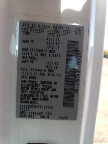 3N63M0ZN3FK704532 - 2015 CHEVROLET CITY EXPRE LT 白色 照片 13