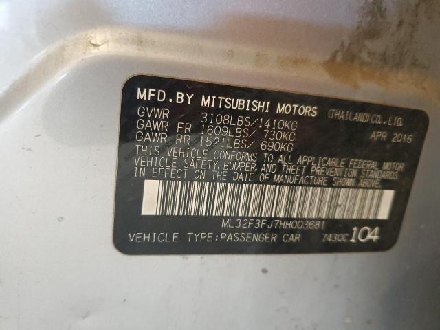 ML32F3FJ7HH003681 - 2017 MITSUBISHI MIRAGE G4 ES SILVER photo 12