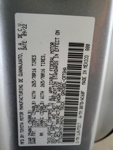 3TYSZ5AN7NT104242 - 2022 TOYOTA TACOMA ACCESS CAB ვერცხლისფერი ფოტო 12