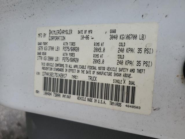 1D7HA18217S142017 - 2007 DODGE RAM 1500 ST თეთრი ფოტო 12