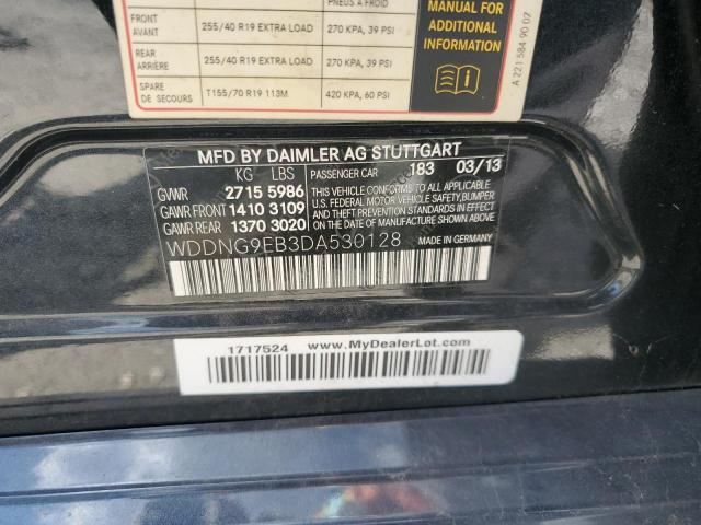 WDDNG9EB3DA530128 - 2013 MERCEDES-BENZ S 550 4MATIC BLACK photo 12