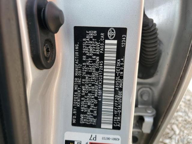 4T1BF1FK3CU172845 - 2012 TOYOTA CAMRY BASE SILVER photo 13