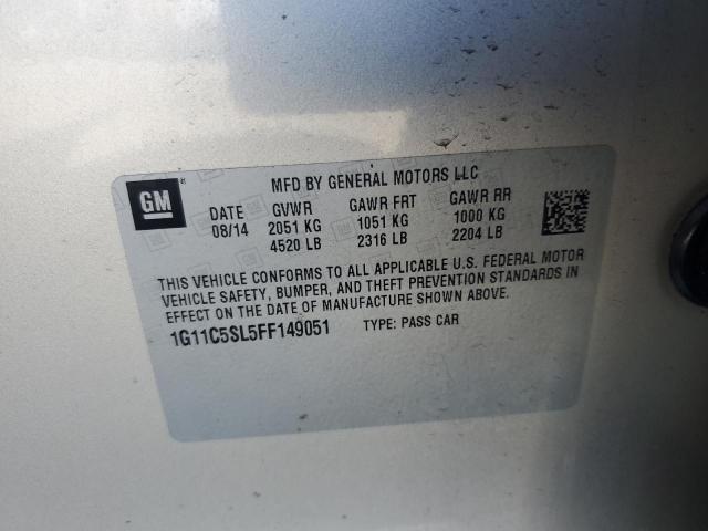 1G11C5SL5FF149051 - 2015 CHEVROLET MALIBU 1LT 金色 照片 12