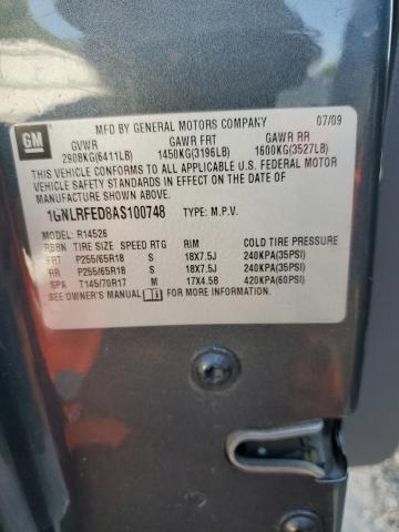 1GNLRFED8AS100748 - 2010 CHEVROLET TRAVERSE LT 灰色 照片 14