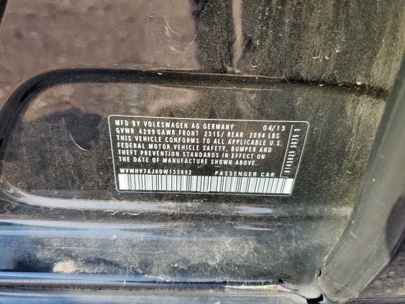 WVWHV7AJ6DW133692 - 2013 VOLKSWAGEN GTI Черный фото 12