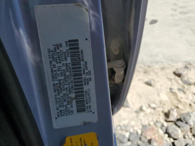 JT2BK18U720069974 - 2002 TOYOTA PRIUS ლურჯი ფოტო 12