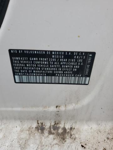 3VWD17AJ3EM365479 - 2014 VOLKSWAGEN JETTA SE WHITE photo 12