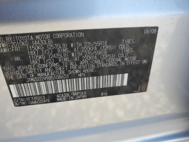 JTMZD32V985108623 - 2008 TOYOTA RAV4 SPORT GRAY photo 13