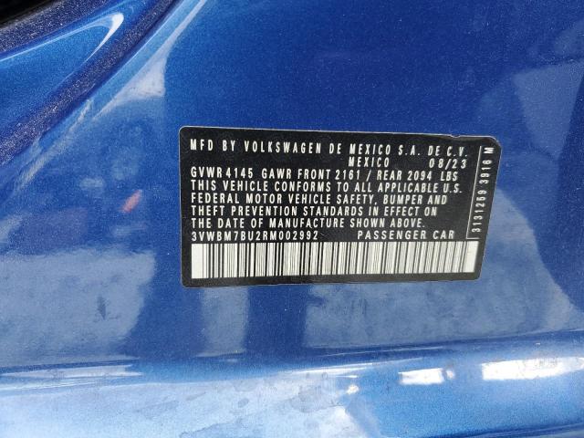 3VWBM7BU2RM002992 - 2024 VOLKSWAGEN JETTA SPORT BLUE photo 13