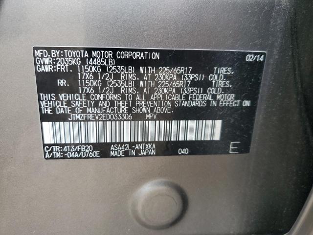 JTMZFREV2ED033306 - 2014 TOYOTA RAV4 LE GREEN photo 13