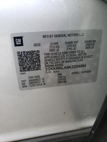 1GKKNKLA6KZ234494 - 2019 GMC ACADIA SLE Silber Foto 13