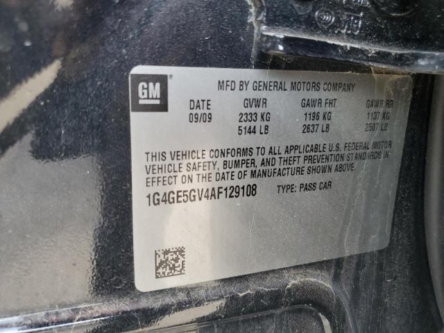 1G4GE5GV4AF129108 - 2010 BUICK LACROSSE CXS Noir photo 12