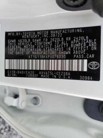 4T1G11BK4PU076030 - 2023 TOYOTA CAMRY SE NIGHT SHADE WHITE photo 12