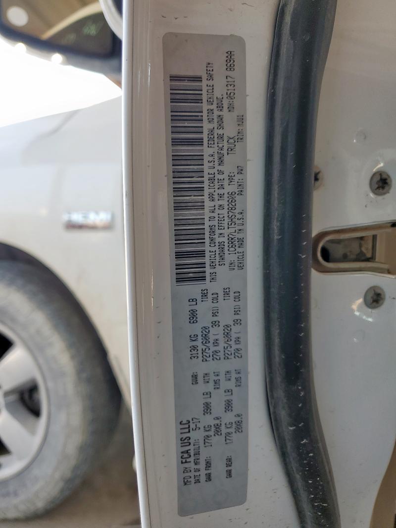 1C6RR7LT5HS782606 - 2017 RAM 1500 SLT WHITE photo 12