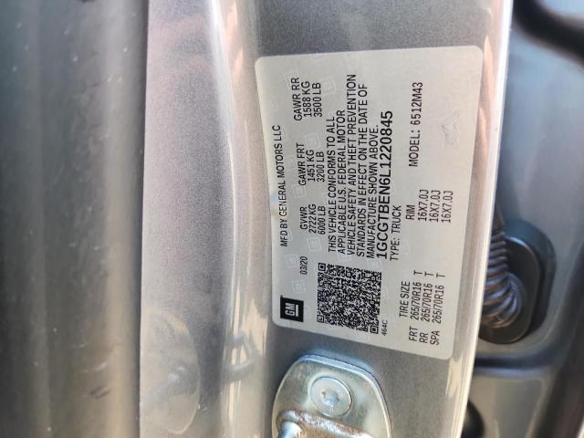 1GCGTBEN6L1220845 - 2020 CHEVROLET COLORADO GRAY photo 12