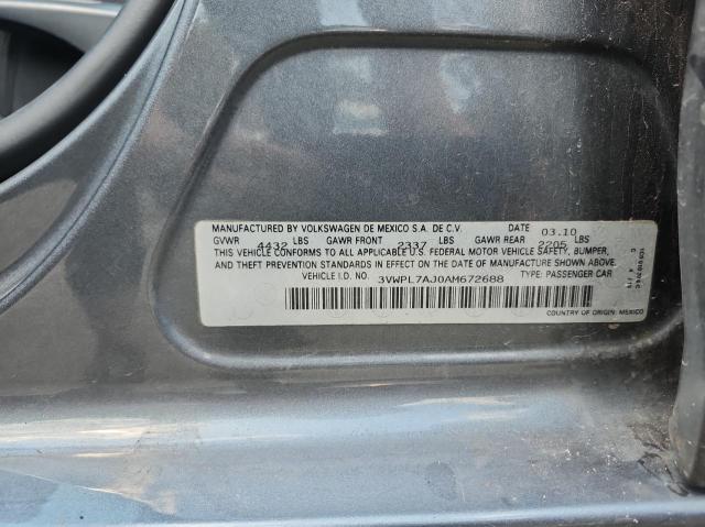 3VWPL7AJ0AM672688 - 2010 VOLKSWAGEN JETTA TDI Gri fotoğraf 10