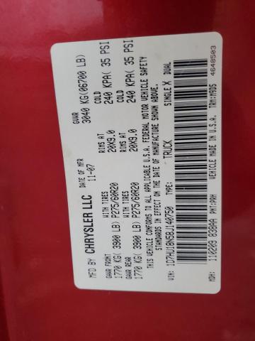 1D7HU18N58J140750 - 2008 DODGE RAM 1500 ST RED photo 12