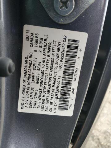 2HGFB2F8XFH560143 - 2015 HONDA CIVIC EX 灰色 照片 12