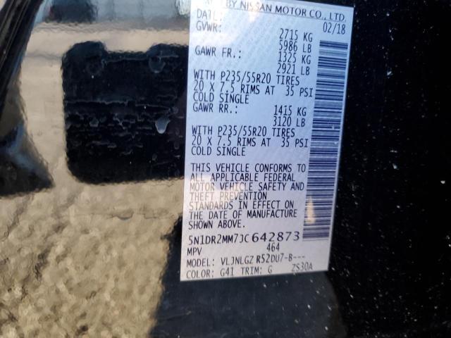 5N1DR2MM7JC642873 - 2018 NISSAN PATHFINDER S Czarny zdjęcie 13