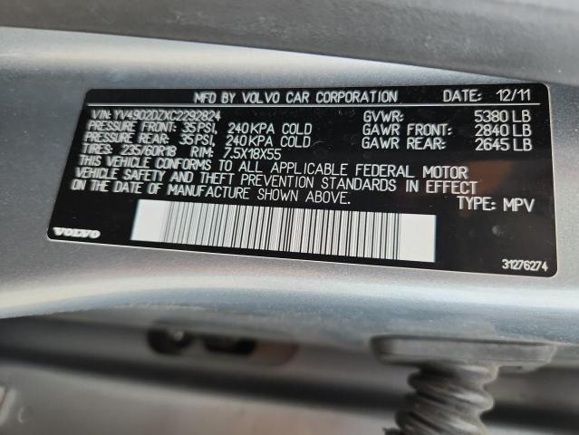 YV4902DZXC2292824 - 2012 VOLVO XC60 T6 SILVER photo 13