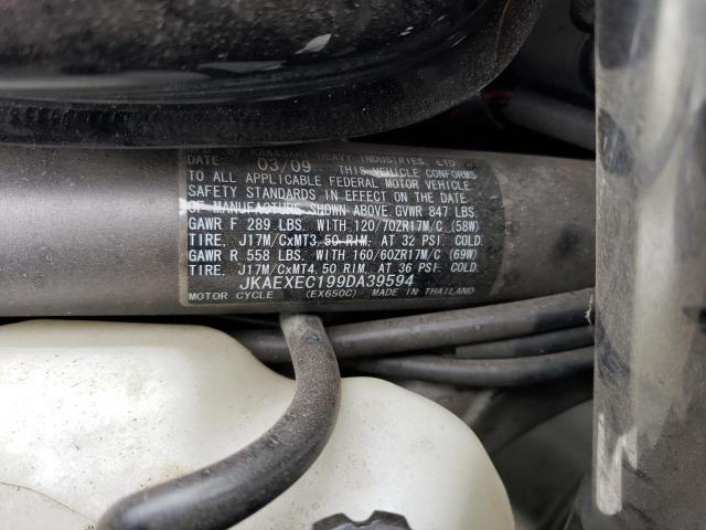 JKAEXEC199DA39594 - 2009 KAWASAKI EX650 C 黑色 照片 10