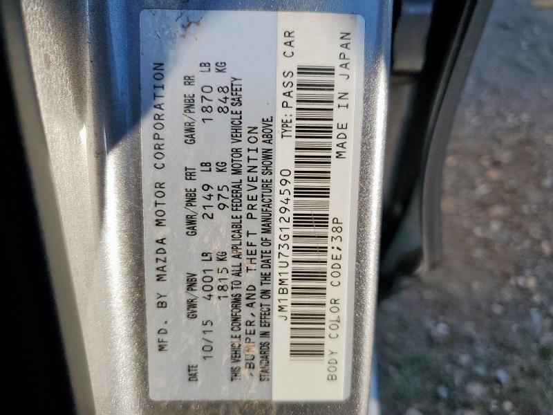 JM1BM1U73G1294590 - 2016 MAZDA 3 SPORT 银色 照片 12