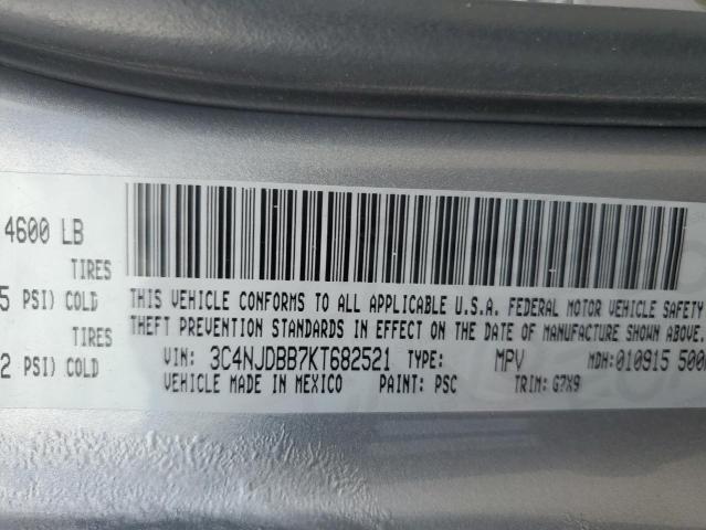 3C4NJDBB7KT682521 - 2019 JEEP COMPASS LATITUDE Күміс фото 13