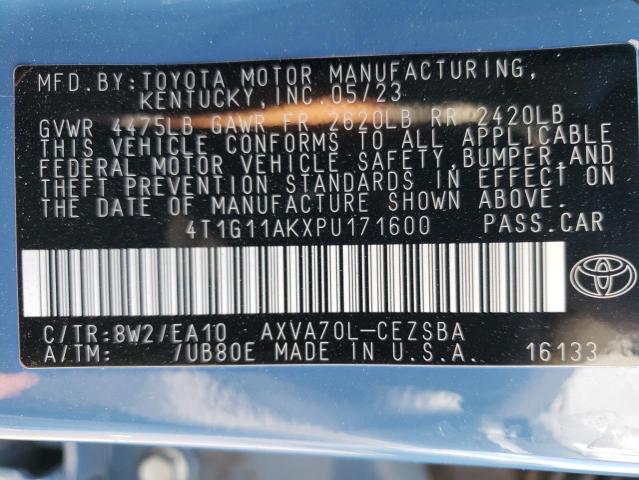 4T1G11AKXPU171600 - 2023 TOYOTA CAMRY SE NIGHT SHADE BLUE photo 12