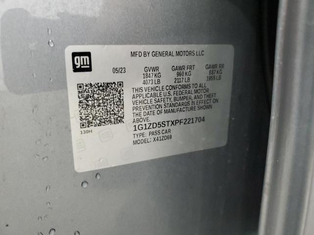 1G1ZD5STXPF221704 - 2023 CHEVROLET MALIBU LT Gris photo 13