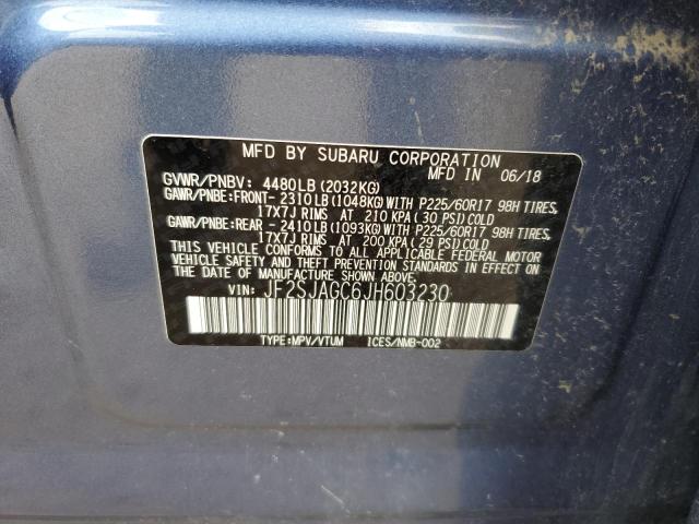 JF2SJAGC6JH603230 - 2018 SUBARU FORESTER 2.5I PREMIUM أزرق صورة 13