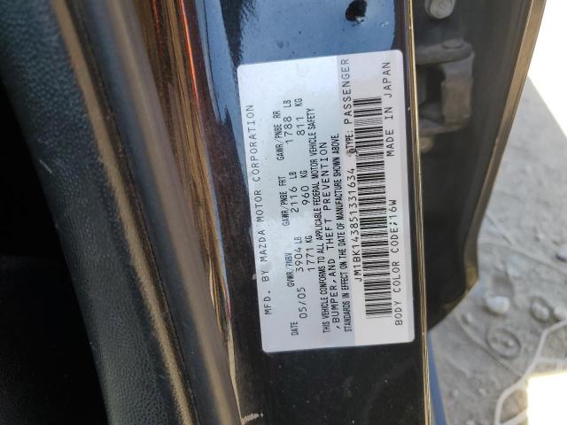 JM1BK143851331634 - 2005 MAZDA 3 HATCHBACK 石墨色 照片 12