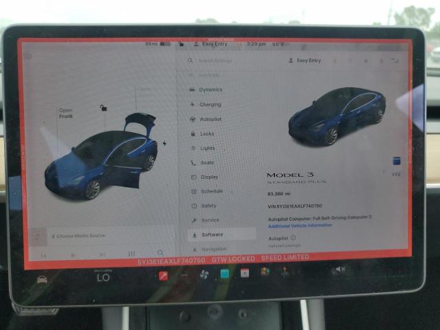 5YJ3E1EAXLF740750 - 2020 TESLA MODEL 3 BLUE photo 9