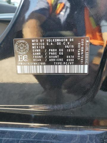 3VW2K7AJ2FM427685 - 2015 VOLKSWAGEN JETTA BASE BLACK photo 12