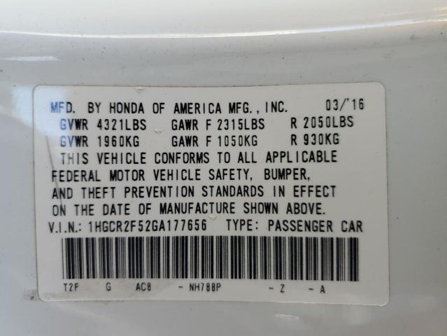 1HGCR2F52GA177656 - 2016 HONDA ACCORD SPORT თეთრი ფოტო 13