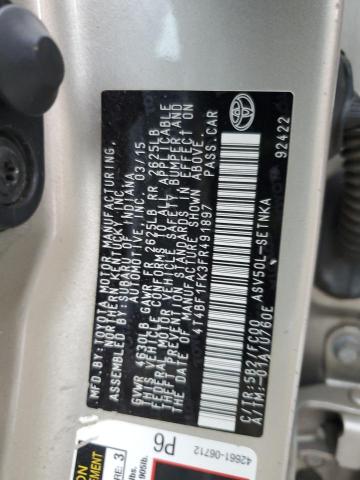 4T4BF1FK3FR491897 - 2015 TOYOTA CAMRY LE GRAY photo 12