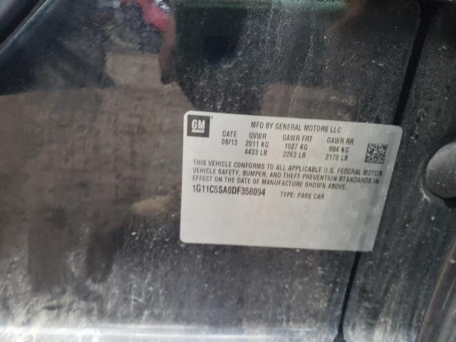 1G11C5SA0DF358094 - 2013 CHEVROLET MALIBU 1LT BLACK photo 12