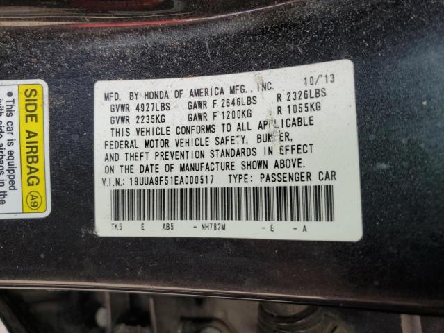 19UUA9F51EA000517 - 2014 ACURA TL TECH GRAY photo 13