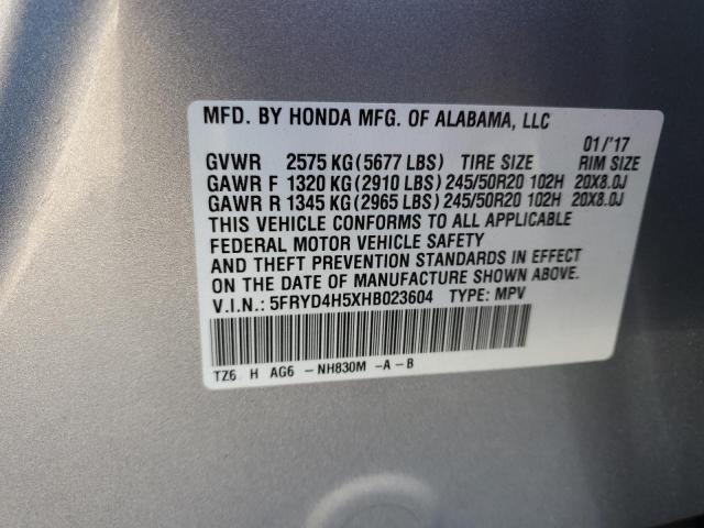 5FRYD4H5XHB023604 - 2017 ACURA MDX TECHNOLOGY SILVER photo 13