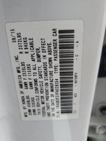 19UUB2F31FA026054 - 2015 ACURA TLX WHITE photo 12
