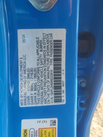 19XFL2H85RE033619 - 2024 HONDA CIVIC SPORT BLUE photo 12