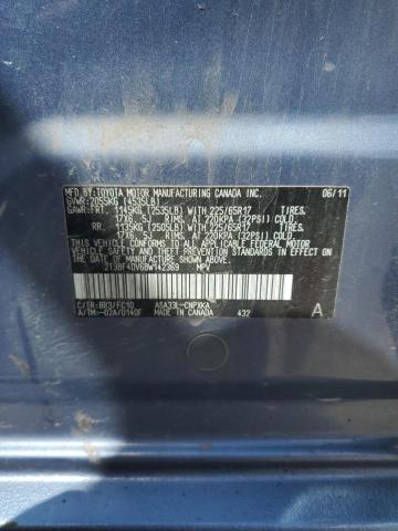 2T3BF4DV6BW142369 - 2011 TOYOTA RAV4 BLUE photo 13