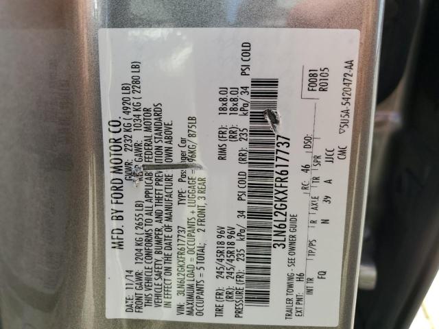 3LN6L2GKXFR617737 - 2015 LINCOLN MKZ GRAY photo 23