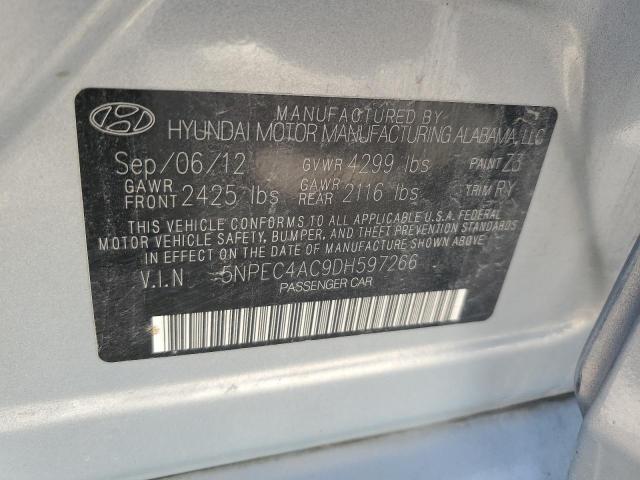 5NPEC4AC9DH597266 - 2013 HYUNDAI SONATA SE 银色 照片 12