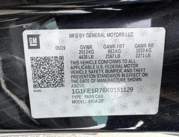 1G1FE1R76K0151129 - 2019 CHEVROLET CAMARO SS 灰色 照片 10